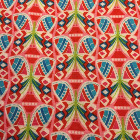 Baumwolle "Papillon", türkis, grün, rosa, Schmetterling, Batist, 100% Baumwolle, Ökotex 100