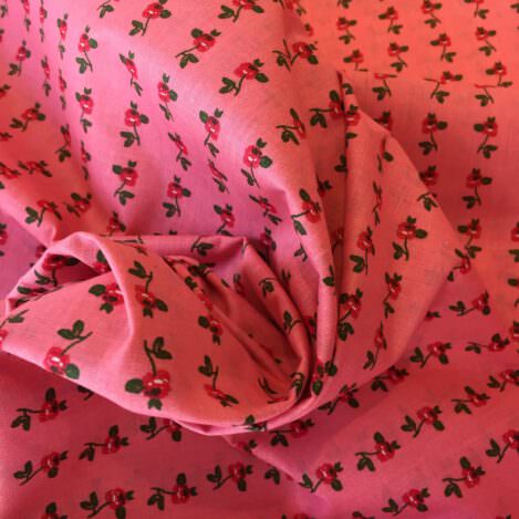 Baumwolle "Rosen", rosa, Chintz, Dirndl, Schürze, Kleid, 100" Baumwolle