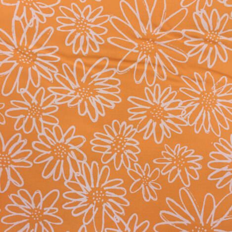 Baumwolle "Blueberry Park" by Robert Kaufmann, orange, Blumen, Flowers, 100% Baumwolle