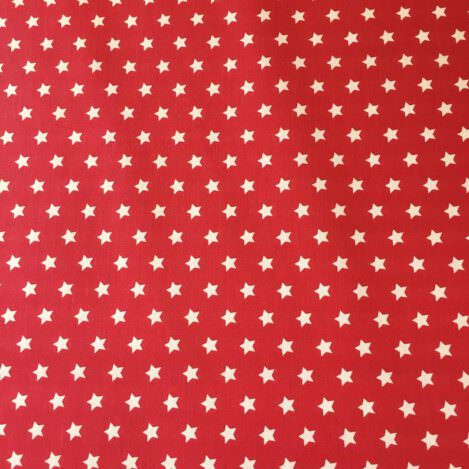 Baumwolle "Sterne", rot, gechintzt, Stars, Chintz