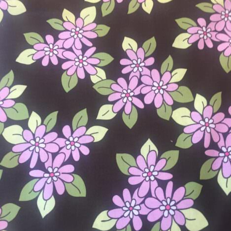 Baumwolle "Blumen altrosa", braun, Blüten, Sommer, Wiese, retro, Kittelschürze, 100% Baumwolle