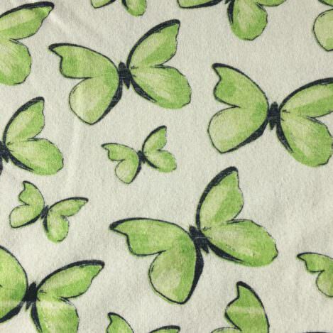 Jersey, "Grüner Schmetterling", Papillon, Butterfly, 336gr/m2,