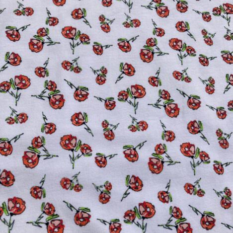 Jersey "Lively Rosebuds Crystal", Bio, Blumen, Rose, Rosenknospen,  Baumwolle, 190gr/m2