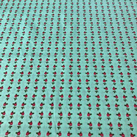 Baumwolle "Rosen", türkis, Chintz, Dirndl, Schürze, Kleid, 100"