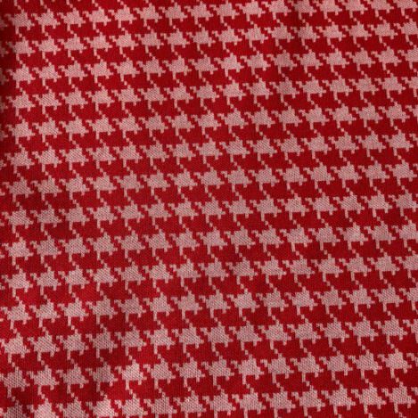 Baumwolle, "Houndstooth Red", Jacquard, Hahnentritt, rot, Adlico Textile, Organic Jacquard Knit, 225gr/m2