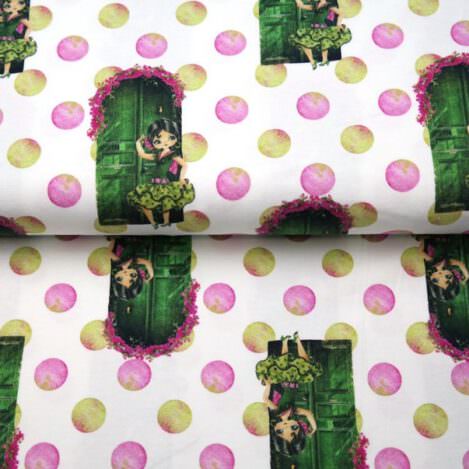 Jersey "Spanish Girl Green", weiß, Spanien, Esel, Kinder, Flamenco, Stenzo, Polka Dots, Ökotex 100
