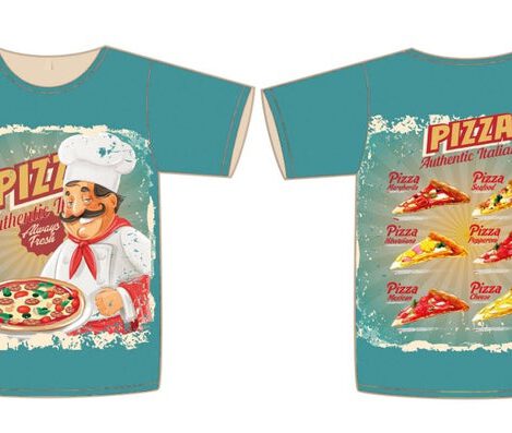 Jersey "Pizza", petrol, Italien, Pizzabäcker, Panel, Stenzo, Ökotex 100