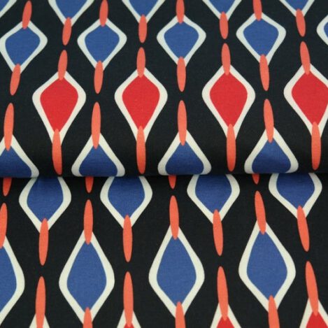 Jersey "Raute", blau-orange, Stenzo, grafisch, Ökotex 100