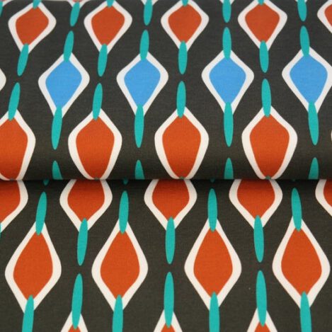 Jersey "Raute", blau-braun, Stenzo, grafisch, Ökotex 100