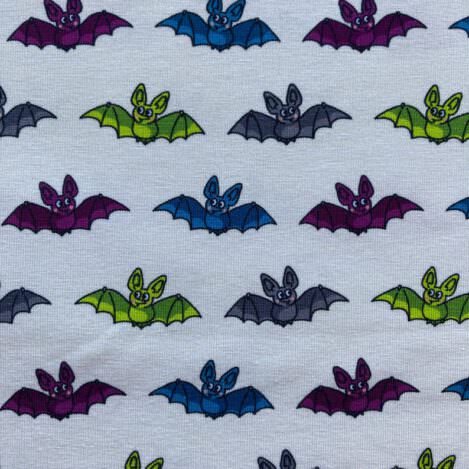 Jersey "Happy Monsters Fledermäuse", naturweiß, Bats, Halloween, 200gr/m2, Ökotex 100