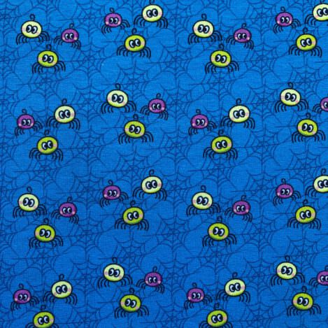 Jersey "Happy Monster Spinnen", petrol, Halloween, 200gr/m2, Ökotex 100