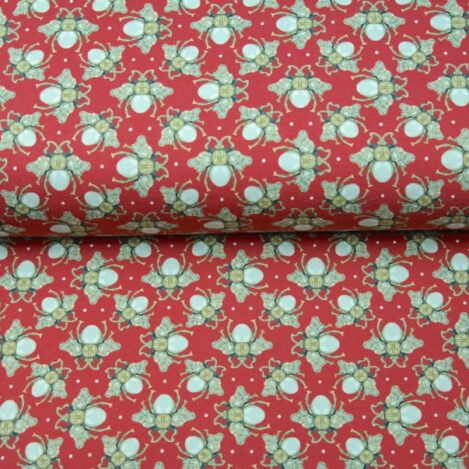 Jersey "Insekt", rot, Fliege, Perlen, Glitzer, Stenzo, Ökotex 100