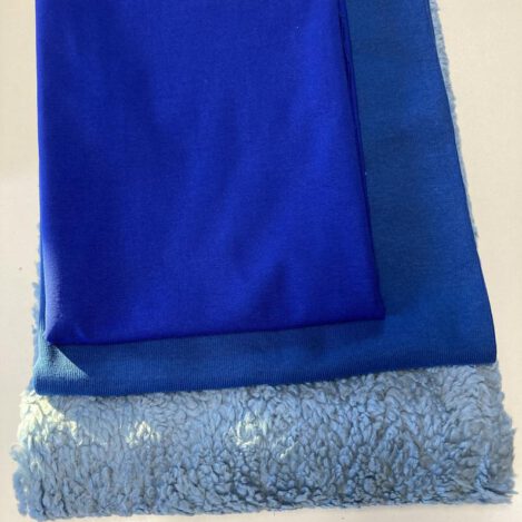 Stoffpaket Nr.9 , Baumwollplüsch, Jersey, Rippbündchen, blau
