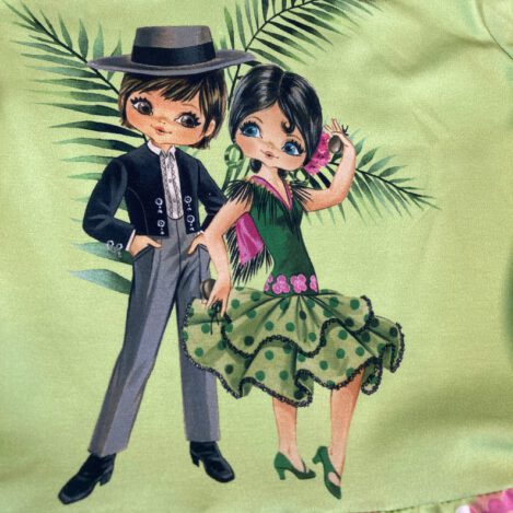 Jersey "Spanish Flamenco Kids", grün, Spanien, Blumen, Stenzo, Ökotex 100