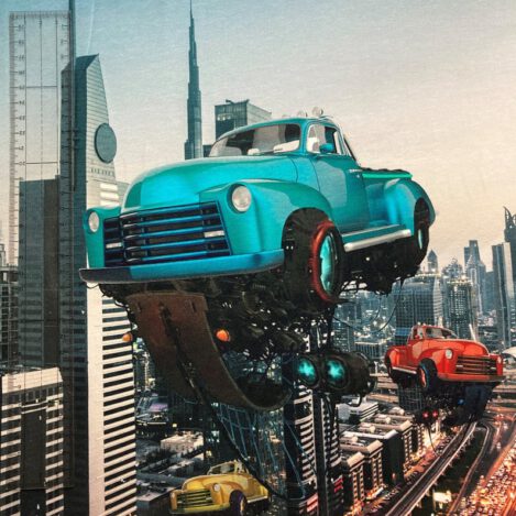 Jersey "Retro Future Car", Panel. City, Auto, Straßenkreuzer, Ökotex 100