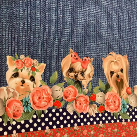 Jersey "Kleine Hunde", Chihuahua, Rosen, Schoßhund, Punkte, Polka Dorts, Ökotex 100