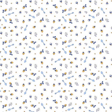 Baumwolle "Tiny SPOON 601", Löffel, Erdbeere, Törtchen, Ökotex 100