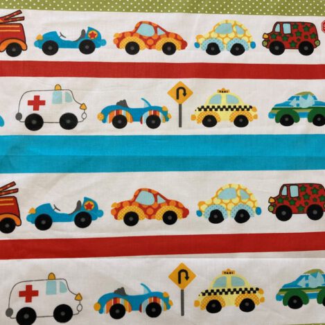 Baumwolle "Autos", bunt auf weiß, Auto, Krankenwagen, Rennwagen, Taxi, Flitzer,  , Dekostoff, Ökotex 100