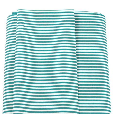 Baumwolle "Guna 609", türkis, weiß, gestreift, Percal, Streifen, Sommer