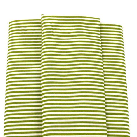 Baumwolle "Guna 701", hellgrün, weiß, gestreift, Percal, Streifen, Sommer