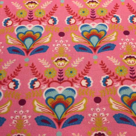 Baumwolle "Flora Pop", lila, blau, rosa, Blüten, Ranken, Blumen, Batist, 100% Baumwolle