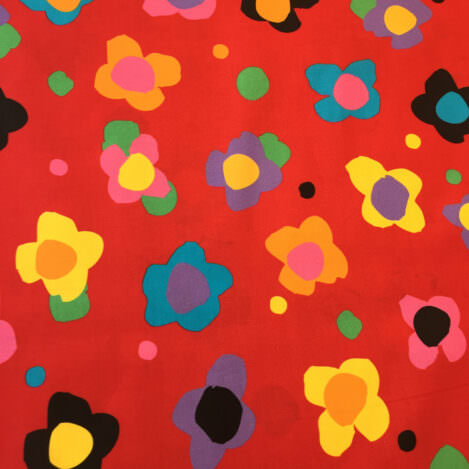 Baumwolle "Evie red", rot, bunt, Blumen, Blüten, 100% Baumwolle