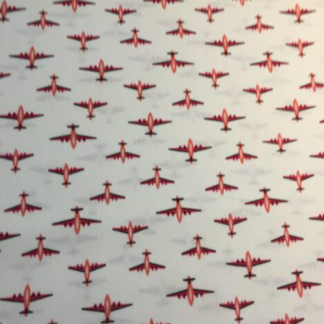 Baumwolle "Retro Minis Flieger", natur,  Flugzeuge, Motorflieger, Batist, 100% Baumwolle