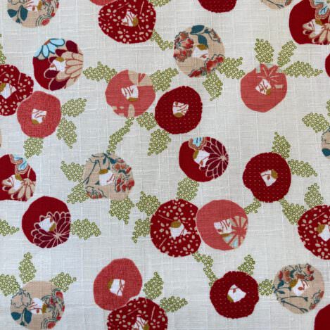 Baumwolle "Japanische Kirschblüten", creme, Japan, Blumen, Blüten, 100% Baumwolle