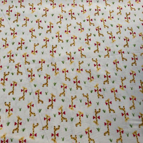 Baumwolle "Retro Minis Giraffe", natur, Giraffe, Baby, Schleife, Wilde Tiere, Batist, 100% Baumwolle