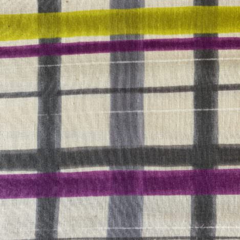 Baumwolle "Doublierte Gaze" lila/gelb von KOKKA, Japan, Double Gauze, 100% Baumwolle