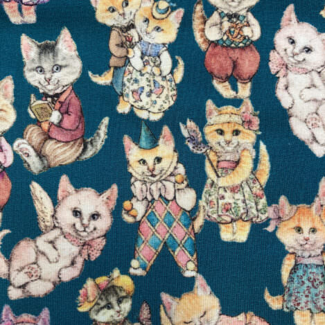 Jersey "Lustige Katzen", blau, Katzenengel, Kater, Ökotex 100