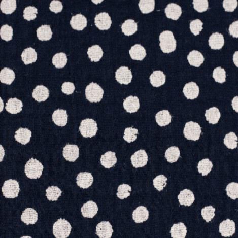 Musselin "Jeron" Punkte, blau, Ökotex 100
