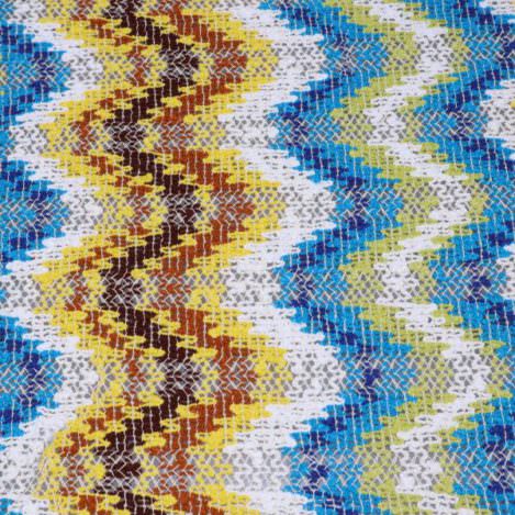 Baumwoll- Strick Zick Zack - weiss / apfelgrün / türkis / gelb