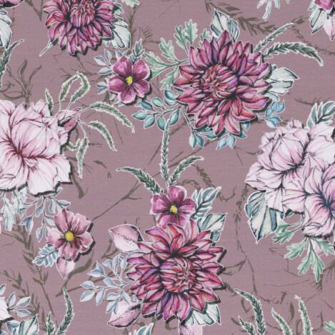 Jersey "My Watercolor Garden" by Lila-Lotta, altrosa. Ein elastischer Stoff für Sommerkleider, Röcke, Hosen und Kinderkleidung. Ökotex 100