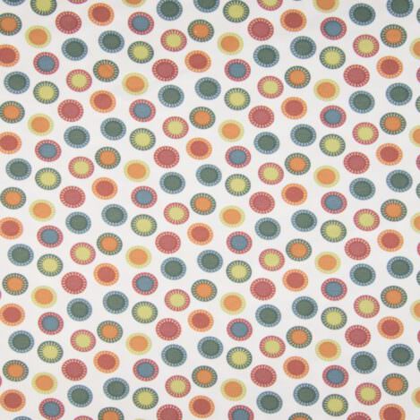 Jersey "Fantasy Circles White", weiß mit bunt, elastischer Stoff für tolle Kleidung für Große und Kleine. Ökotex 100