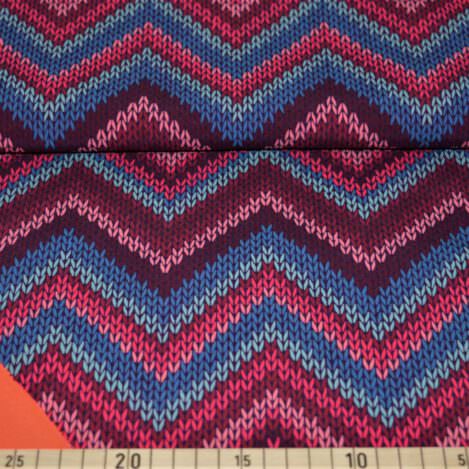 Softshell "Matilda", Strick, blauer, Wasser abweisender Stoff mit weicher Rückseite, für Outdoor Jacken, Hosen, Accessoires.