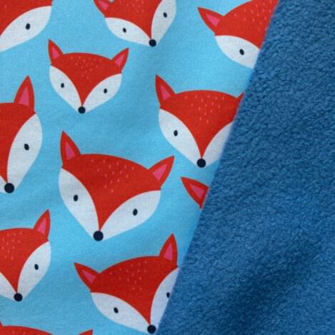 Softshell "Claudius", Füchse, blauer,  Wasser abweisender Stoff mit weicher Rückseite, für Outdoor Jacken, Hosen, Accessoires.