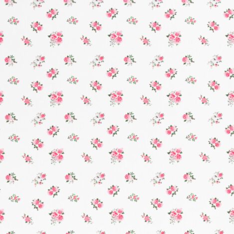 Baumwolle Kim "Rosen" weiß, fest gewebte Baumwolle, Ökotex 100, für Blusen, Hemden, Taschen, Tischwäsche und vieles mehr, nicht dehnbar