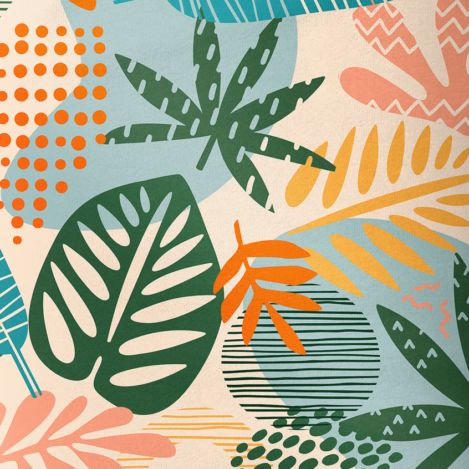 Jersey "Monstera " 0210-B , , elastischer Stoff für große und kleine Menschen, für Babyhosen und Männer T-Shirts, für Kleider und Leggins, 100 % wunderschön