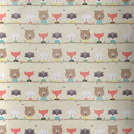 French Terry " Tierkinder " 0073-A, elastischer Stoff für fröhliche Kinderkleidung und Accessoires, 100 % Spaß für Kinder und Kind gebliebene.