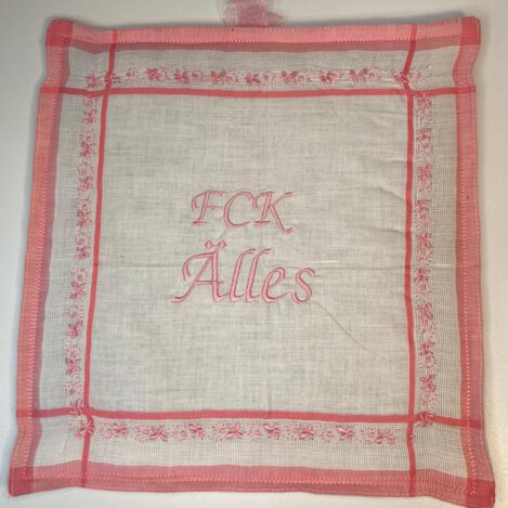 Küchenbild Taschentuch "FCK Älles", Unikat