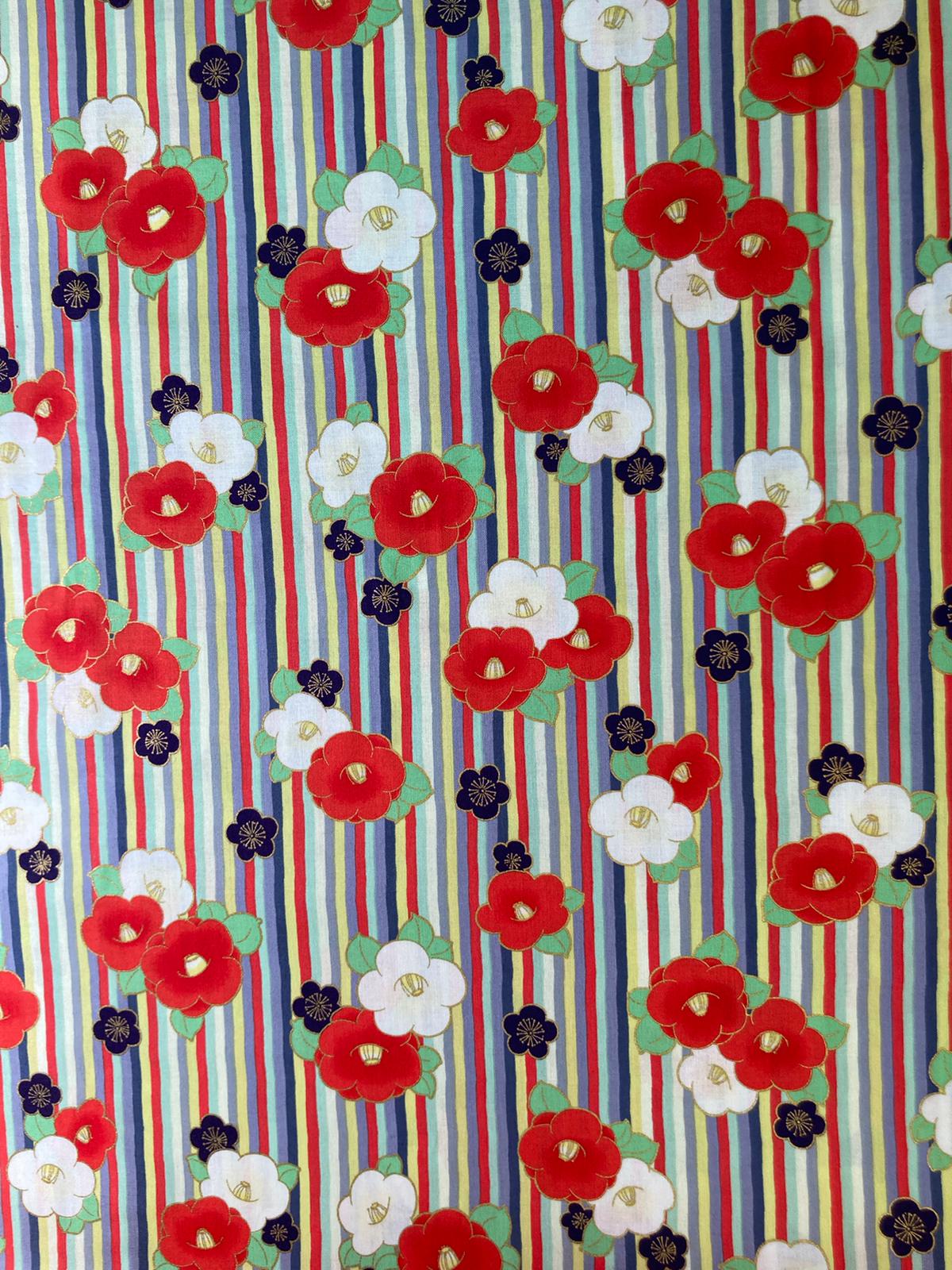 Baumwolle "Quilt Gate Hyakka Ryoran", nicht elastischer Baumwollstoff