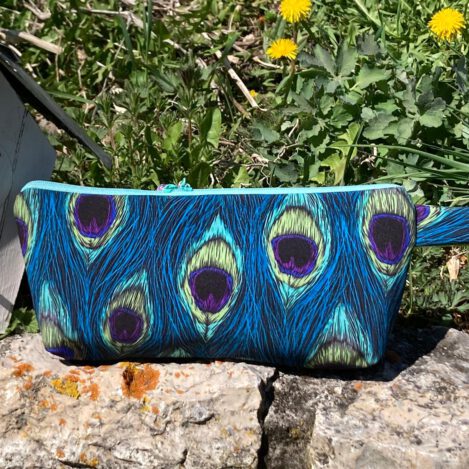 Nasstasche "Pfauenfeder" klein