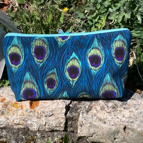 Nasstasche "Pfauenfeder" klein Nr.1