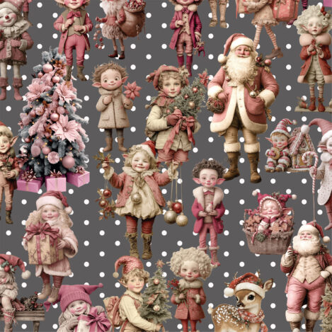Stenzo "Elves Taupe" Cotton Poplin Digital Print