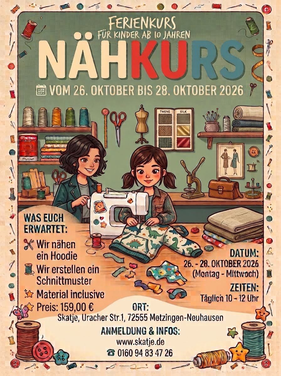 Ferienkurs für Kinder ab 10 Jahren vom 26.10.-28.10.2026 von 10:00-12:00 Uhr